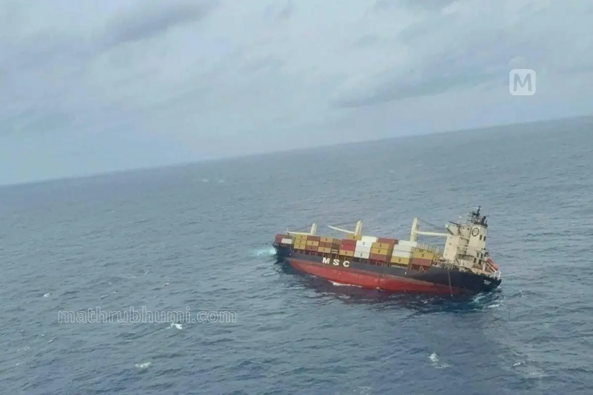 Liberia-flagged cargo ship capsizes off Kochi coast