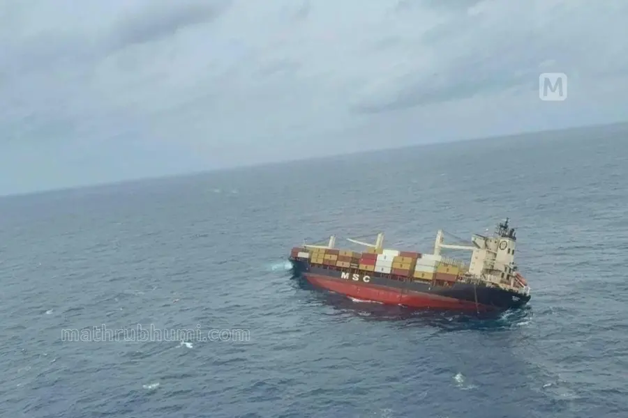 Liberia-flagged cargo ship capsizes off Kochi coast