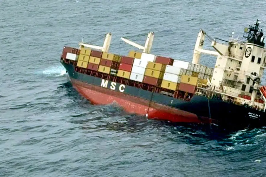 Stranded MSC container ship ELSA 3 now in equilibrium after severe tilt; remaining crew members rescued