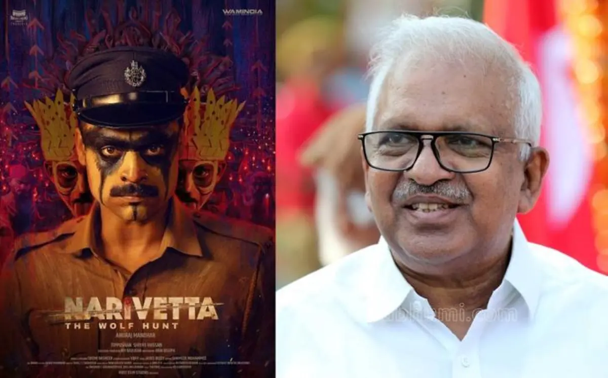 From (L) Narivetta poster, P. Jayarajan | Photo: MBI