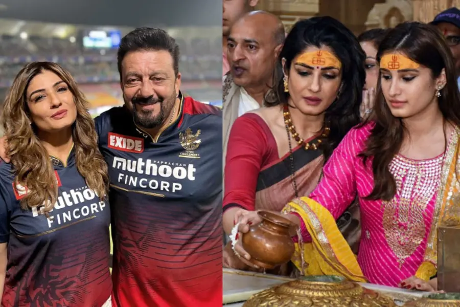 Sanjay Dutt and Raveena Tandon, Rasha and her mother Raveena Tandon