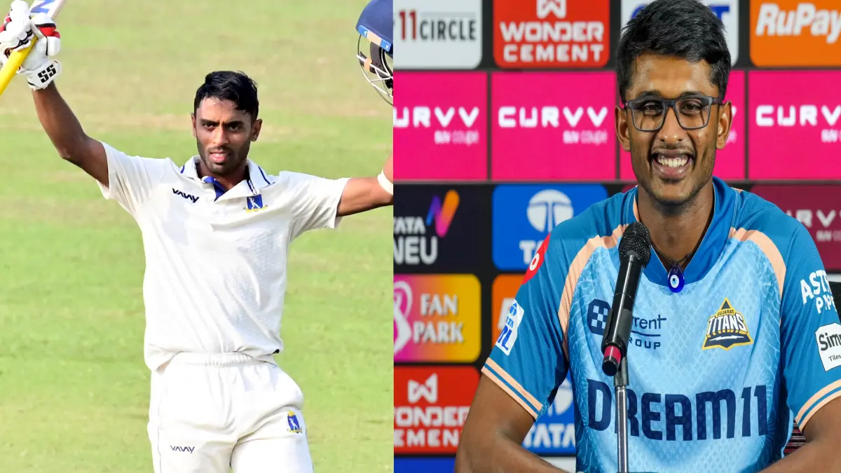 From (L) Abhimanyu Easwaran, Sai Sudharsan | Photo: Agencies