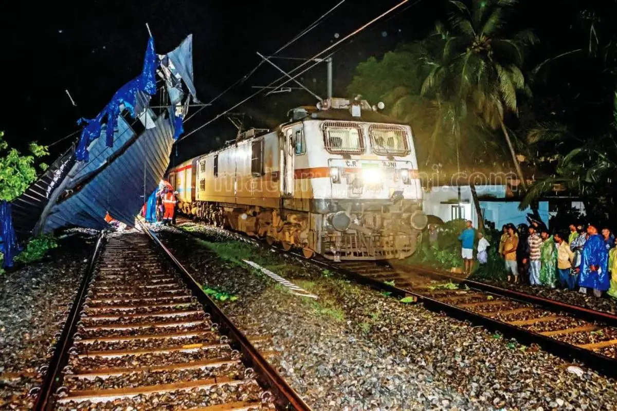 After clearing the fallen trees, the track cleared for the Express train to pass through