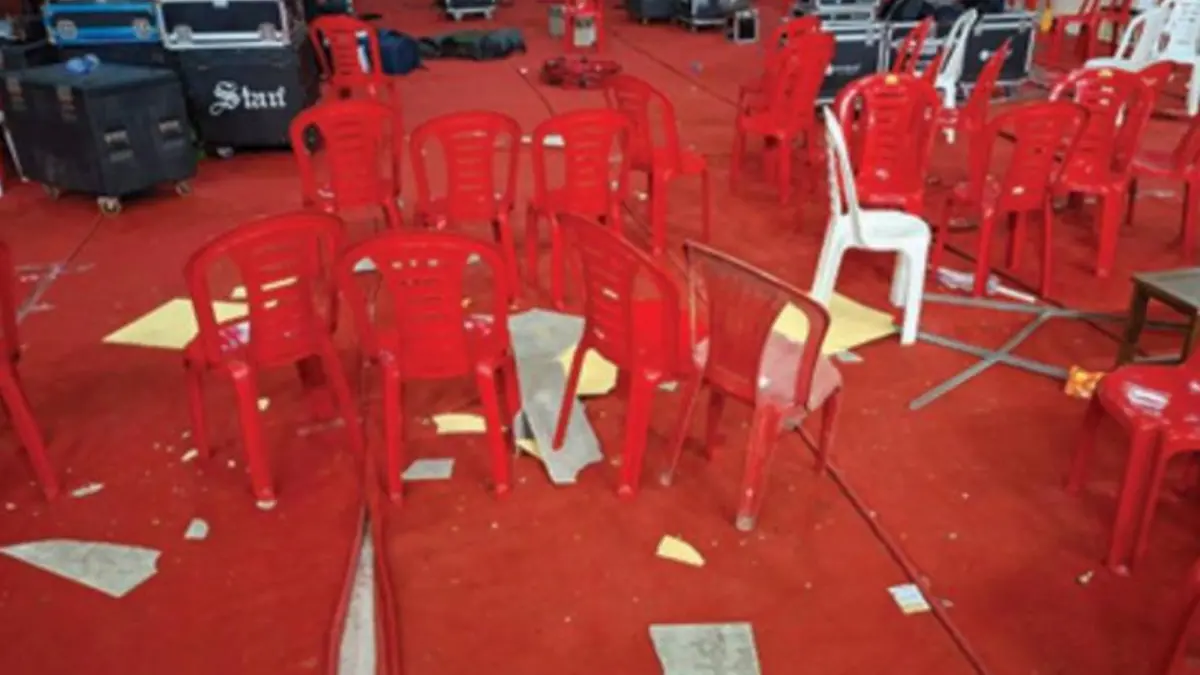 The venue were the ceiling broke down