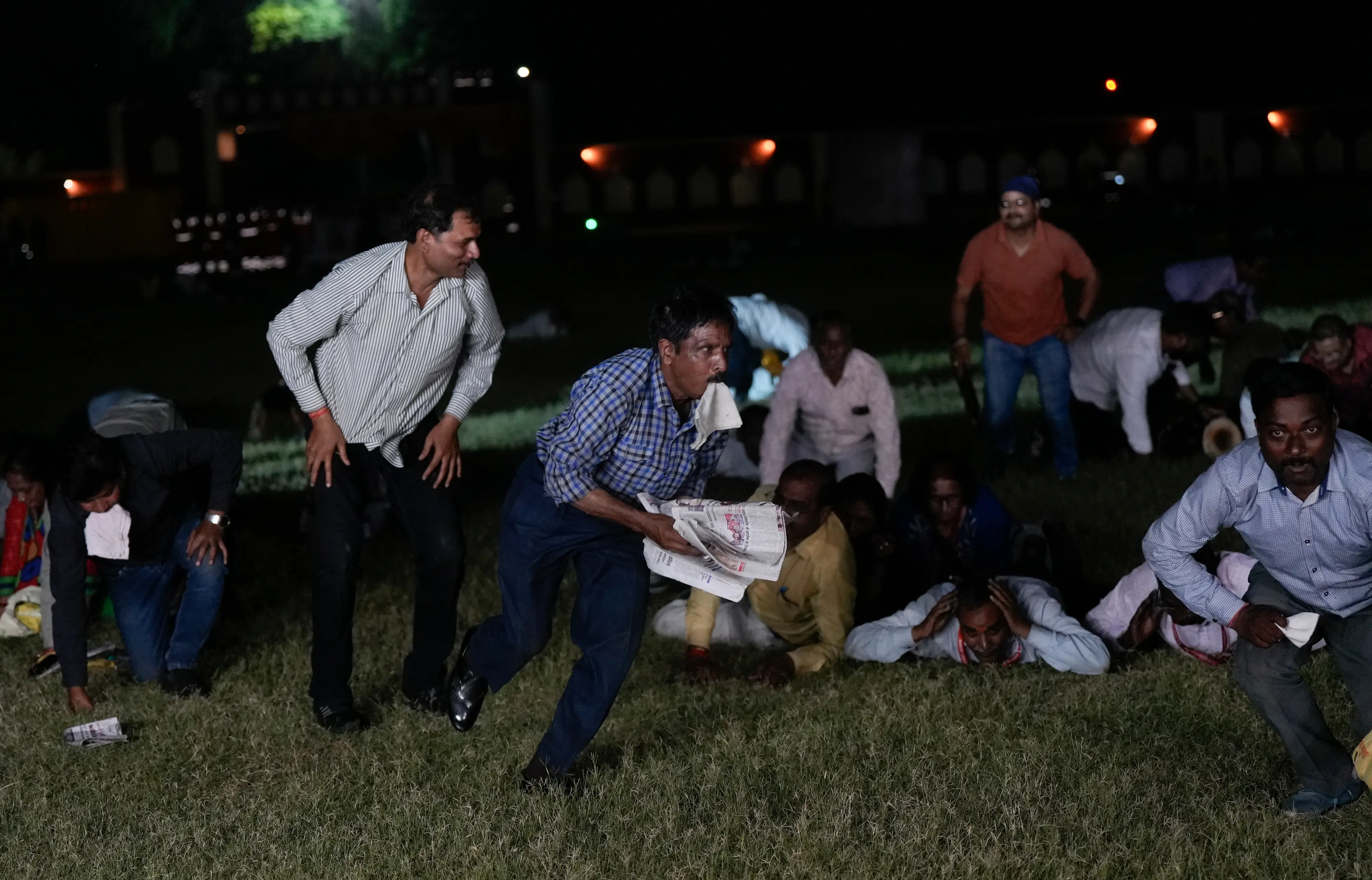 People during a mega civil defence mock drill 'Operation Abhyaas', at Reserve Police Lines, in Lucknow. | File image: ANI