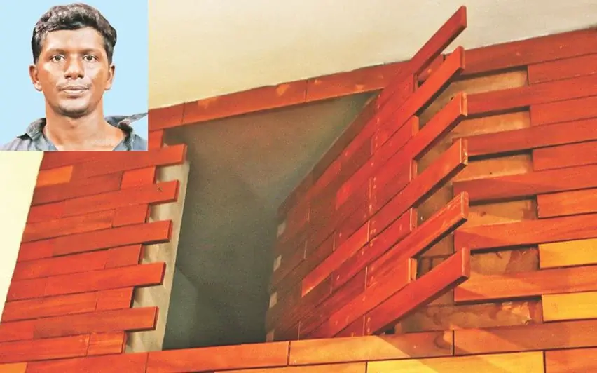 Secret room in Aneef Khan's house where drugs and cannabis were stored, Aneef Khan (Inset)