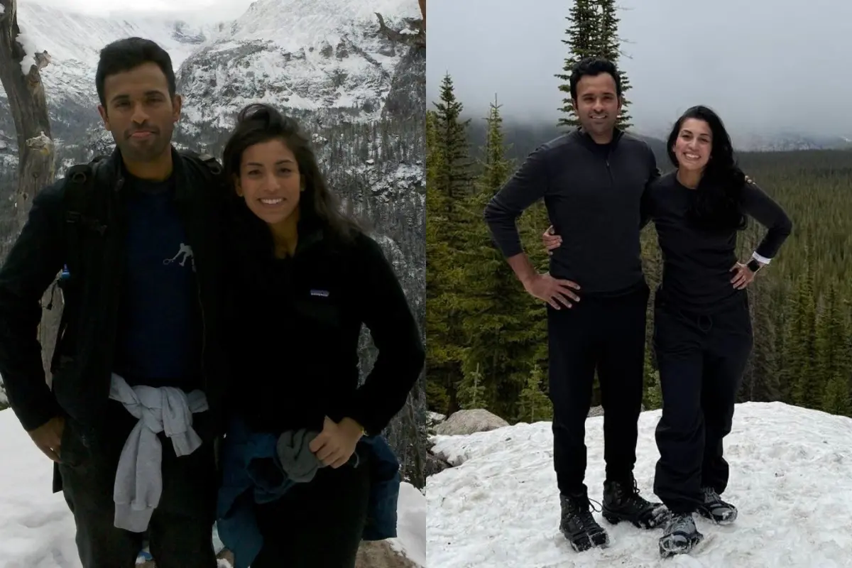 Vivek Ramaswamy and his wife Apoorva | Photo: X