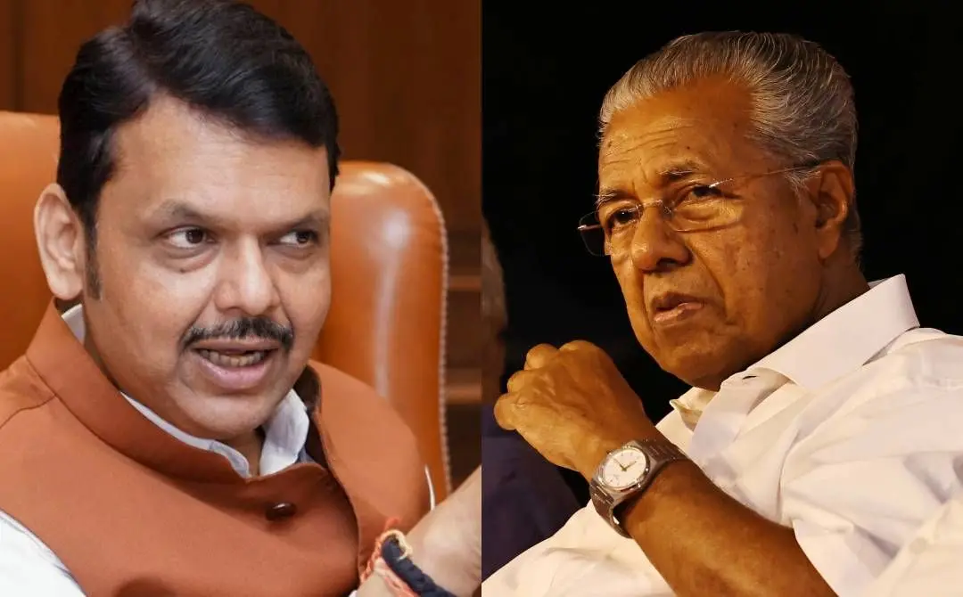Maharashtra Chief Minister Devendra Fadnavis, Kerala Chief Minister Pinarayi Vijayan