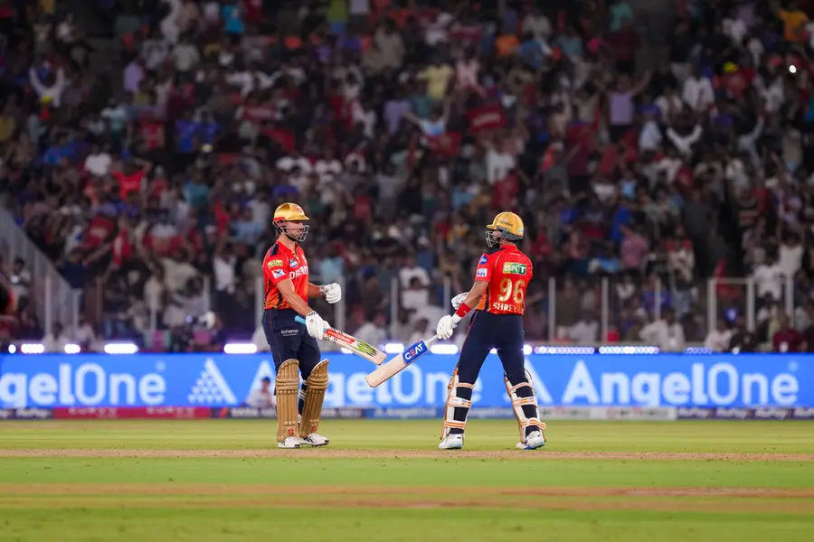 Marcus Stoinis and Shreyas Iyer during the IPL 2025 Qualifier 2 match between Mumbai Indians and Punjab Kings | PTI