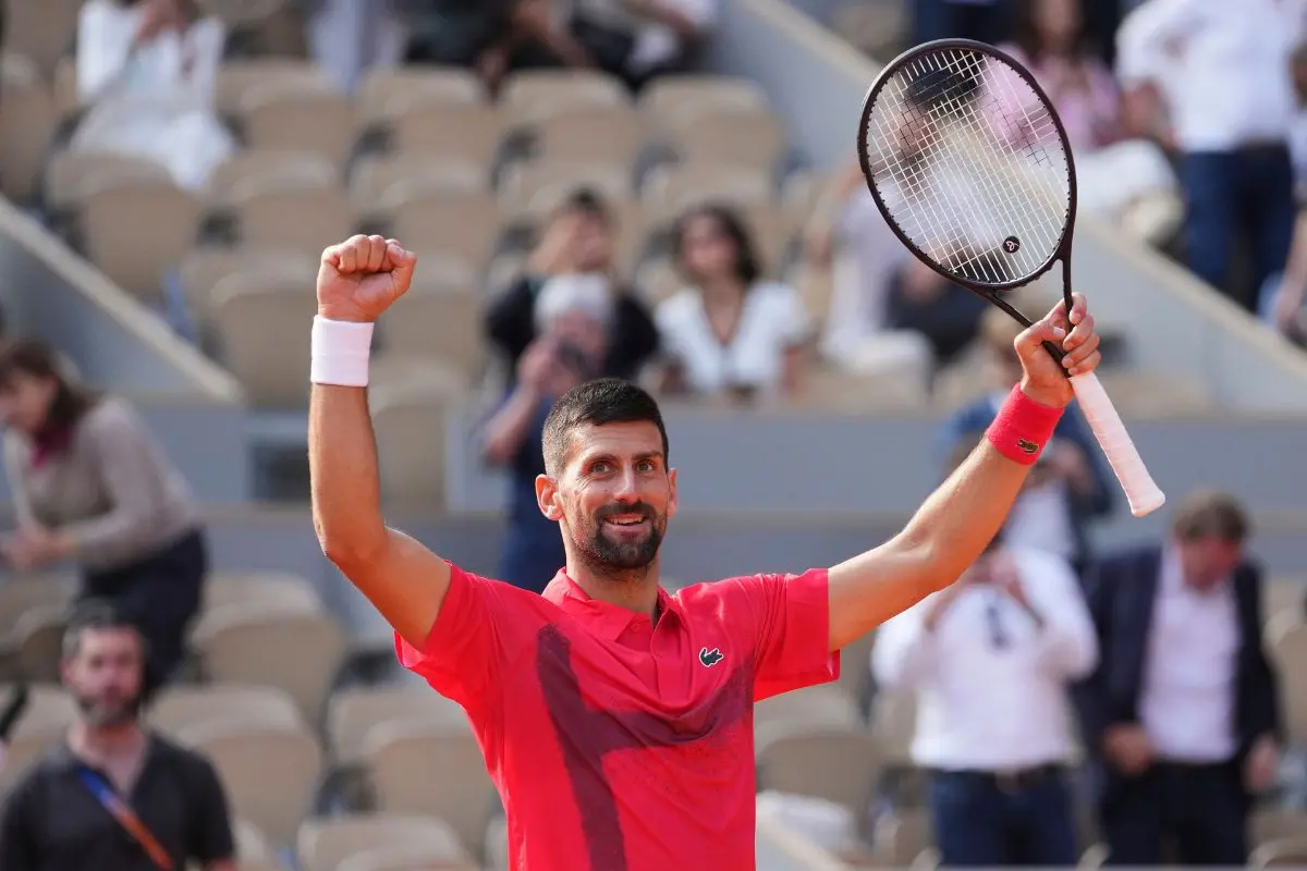 Serbia's Novak Djokovic celebrates as he won the fourth round match of the French Open Tennis tournament against Britain's Cameron Norrie at the Roland-Garros stadium in Paris, Monday, June 2, 2025. | Photo: AP/PTI