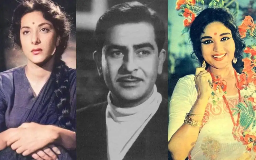 നർഗീസ്, രാജ് കപൂർ, വൈജയന്തിമാല / Pinterest, IMDb
