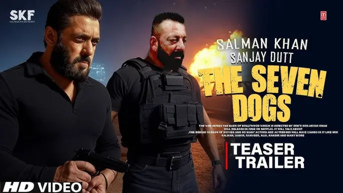 In the one-minute-long teaser, Khan, dressed in a chic white suit, exudes confidence and coolness, while Dutt makes a stunning entrance brandishing a revolver. Photo: YouTube