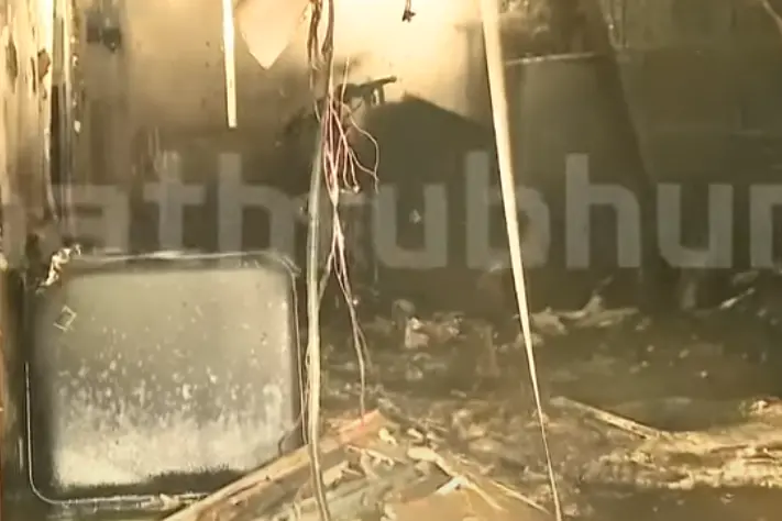 Showroom damaged in the fire
