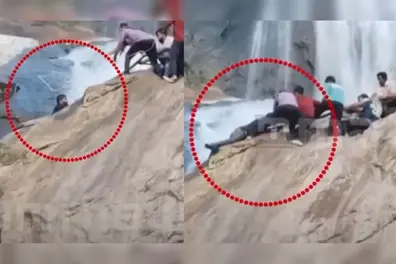 Tourist falls while taking selfie at Idukki waterfall, rescued by locals in daring operation | VIDEO