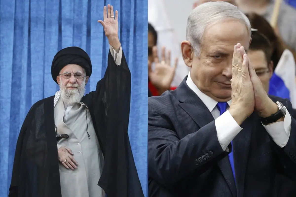 (Left) Iran's Supreme Leader Ayatollah Ali Khamenei. (Right) Benjamin Netanyahu