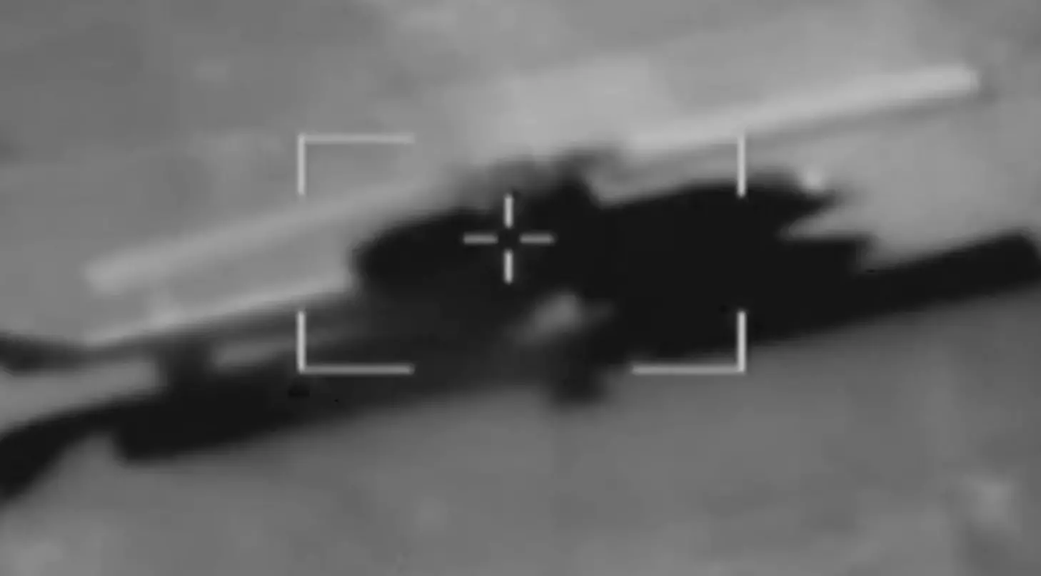 A screen grab showing visuals of the Israeli airstrike on Iranian helicopters | X
