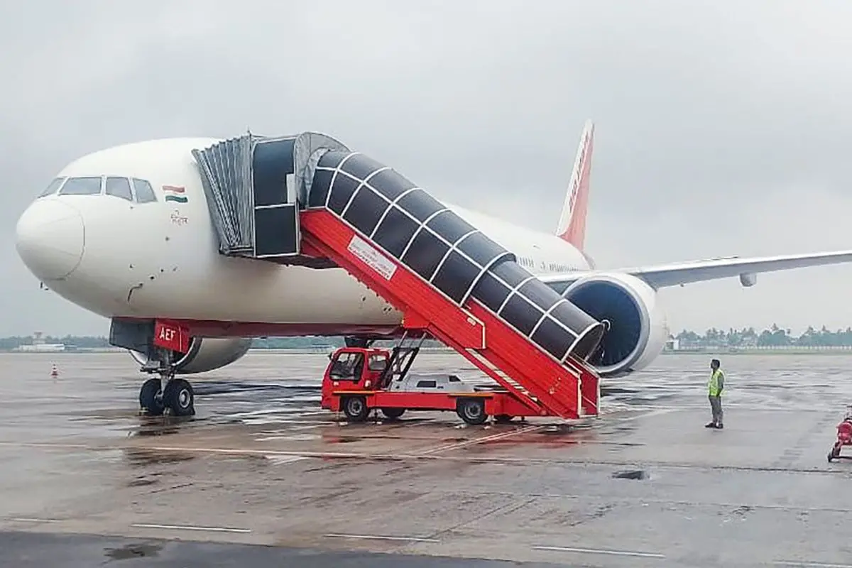 An Air India flight operating from San Francisco to Mumbai undergoes a mandatory post-landing inspection upon its arrival in Kolkata on Tuesday. Photo: IANS