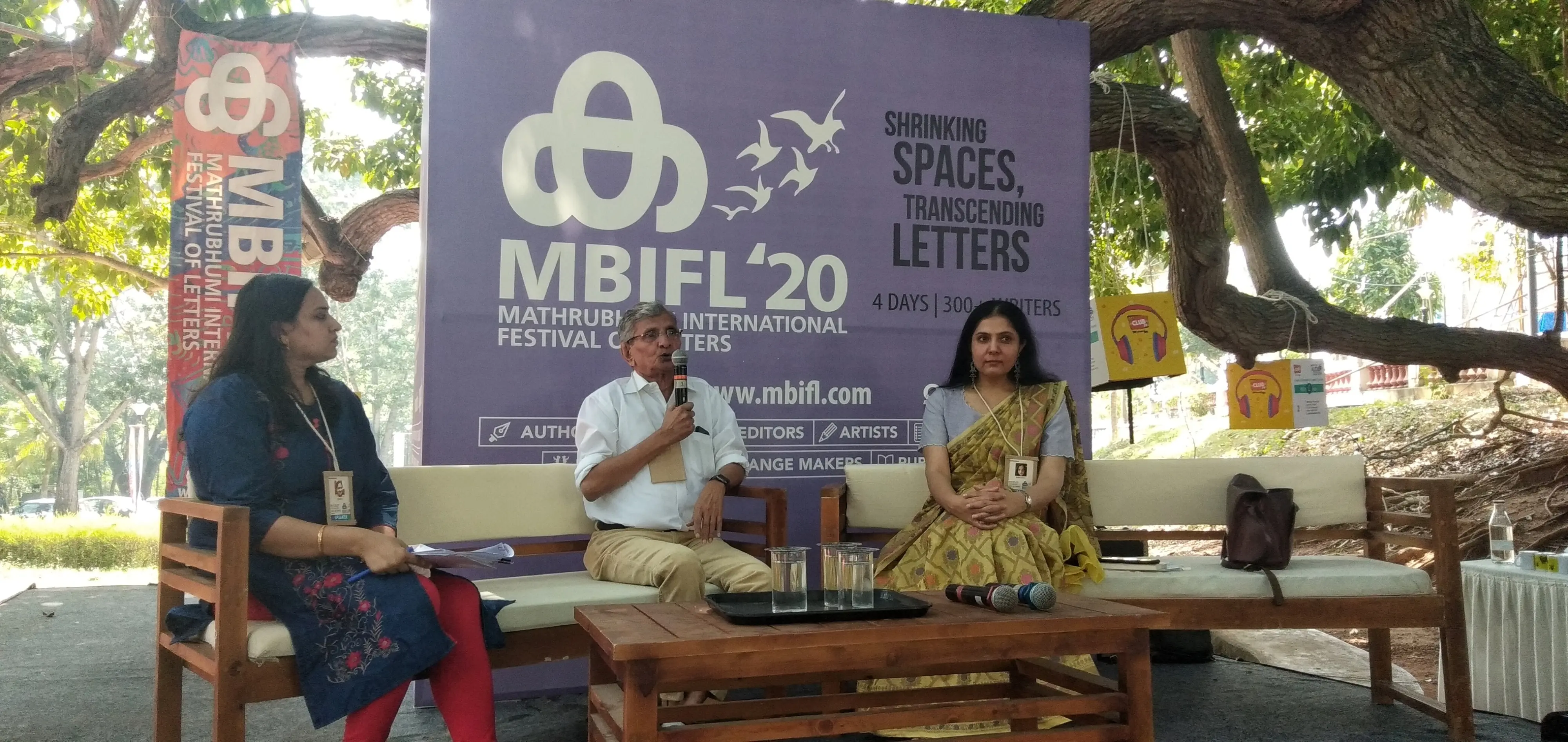 NS Madhavan, Radhika Oberoi and VS Kaikasi at MBIFL 2020