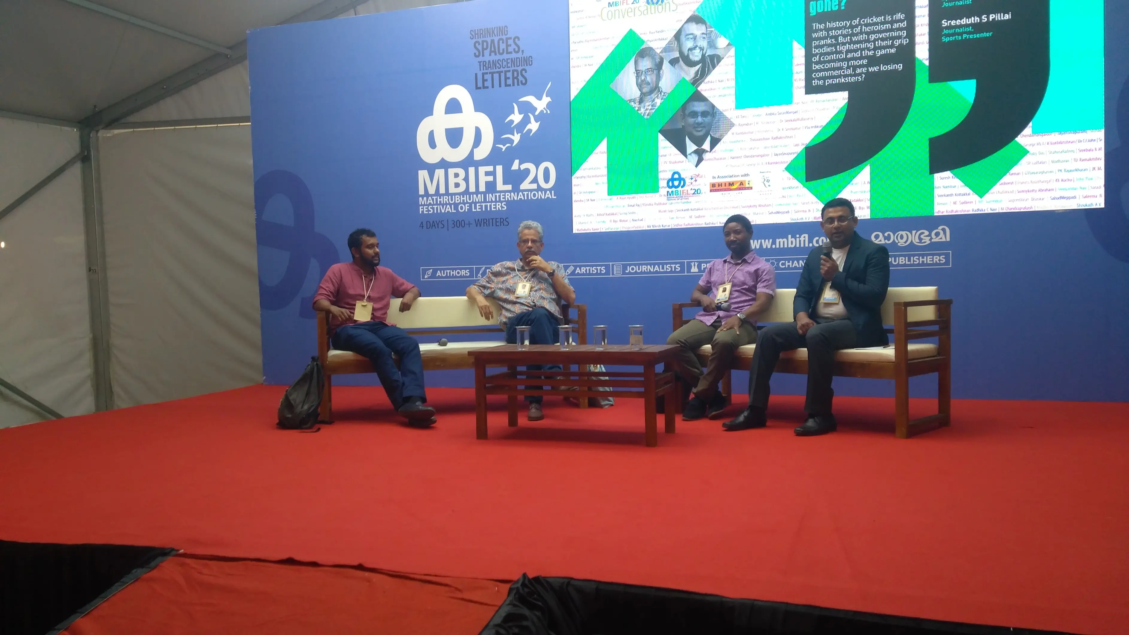 Andrew Fidel Fernando, Suresh Menon, Tatenda Taibu and Sreeduth S. Pillai at MBIFL 2020