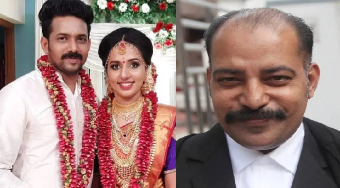 കിരണ്കുമാര്, വിസ്മയ(ഇടത്ത്) അഡ്വ. ബി.എ. ആളൂര്(വലത്ത്) File Photo