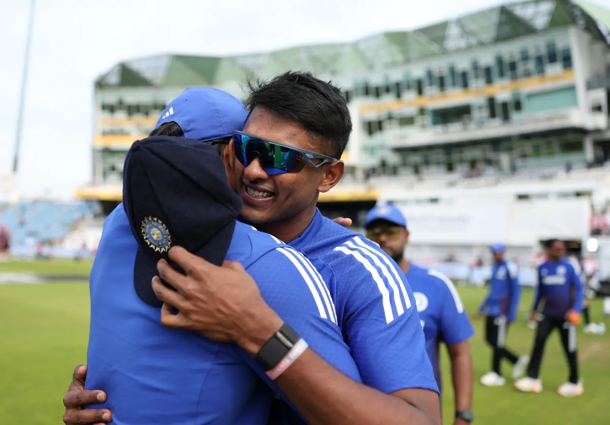 Sai Sudharsan being handed over Test cap. | Photo: BCCI/X