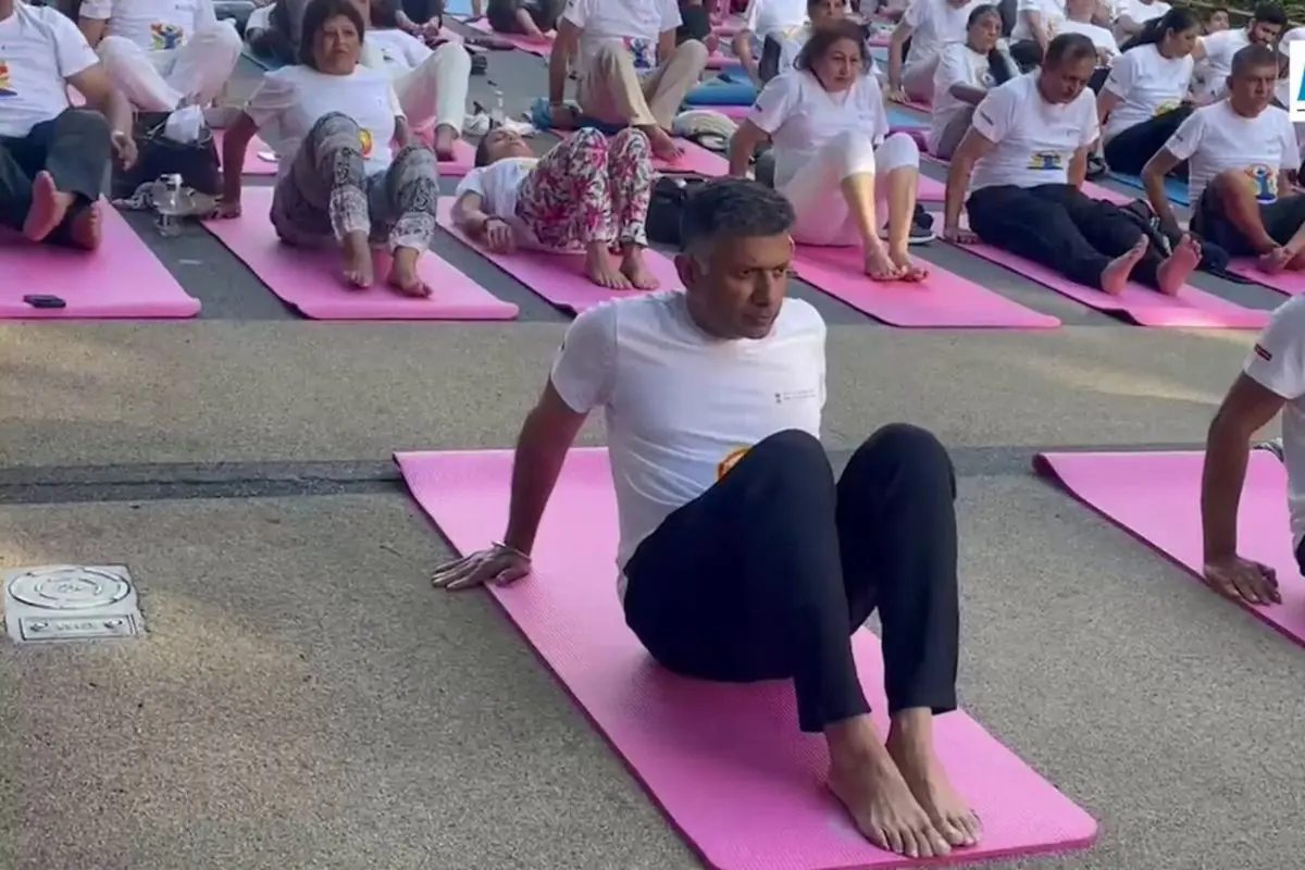 On the occasion of the 11th International Yoga Day, members of the Indian diaspora, led by Indian High Commissioner Vikram Doraiswami, participate in the event in large numbers.