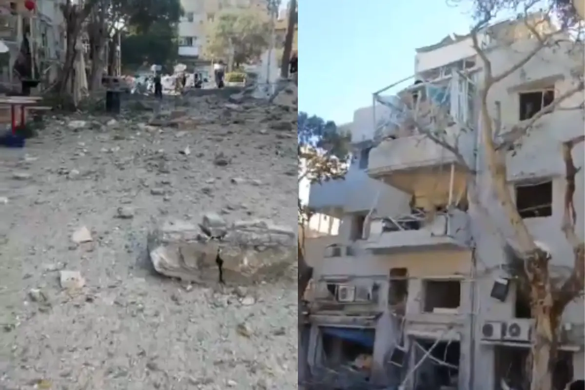 Screengrab from video shows damage in Israel following Iranian missile strike