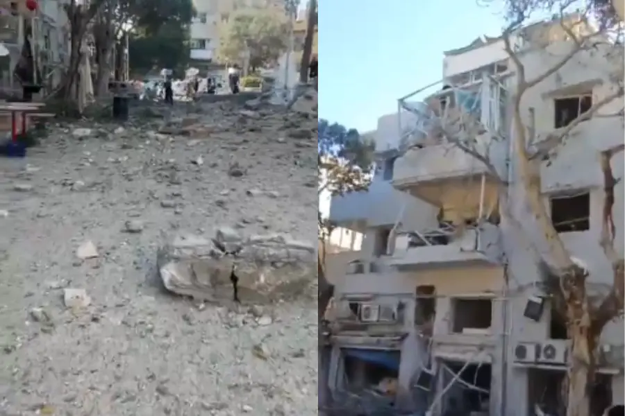 Screengrab from video shows damage in Israel following Iranian missile strike