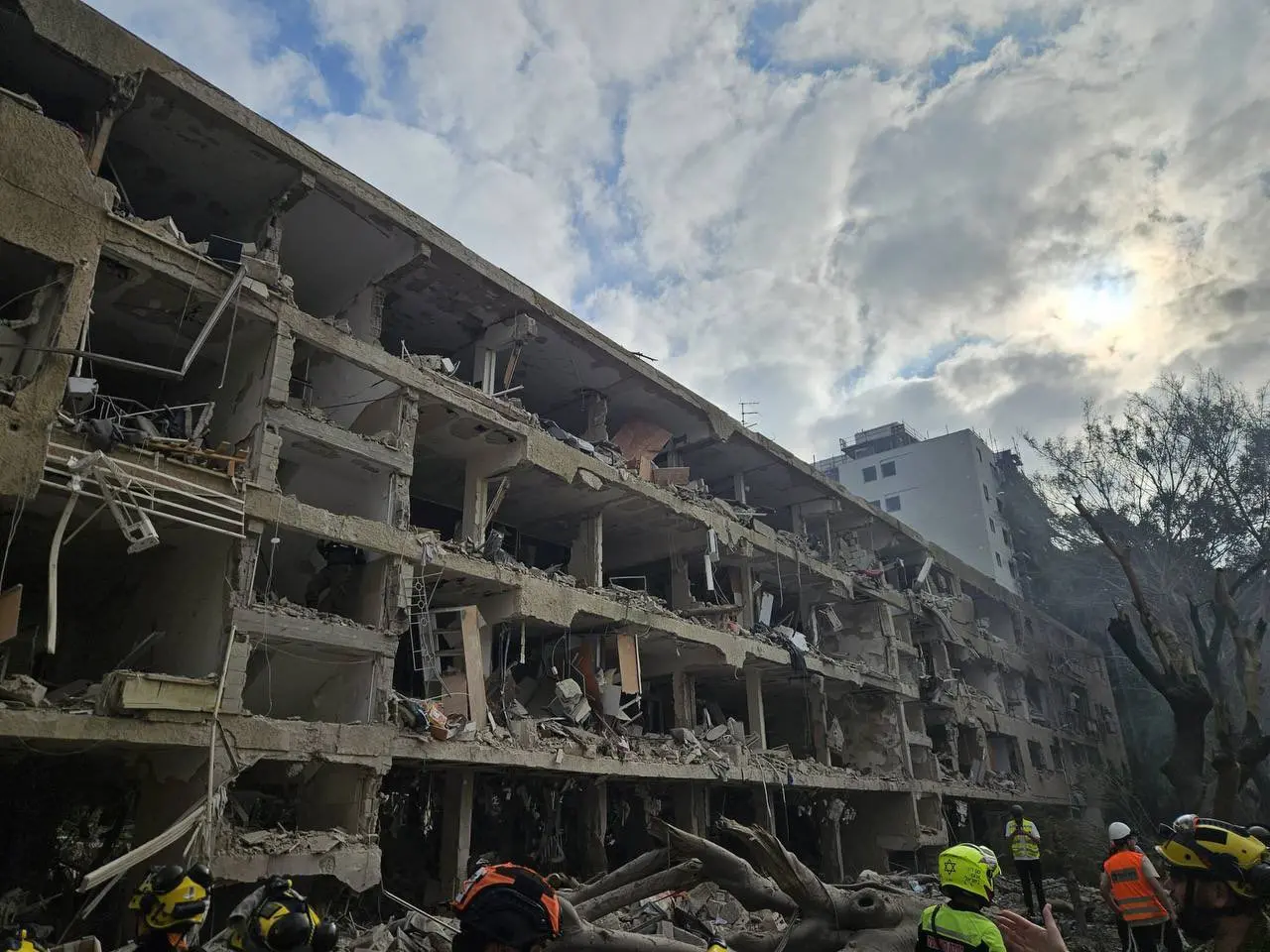 Scene of destruction following Iran's latest missile barrage on Israel
