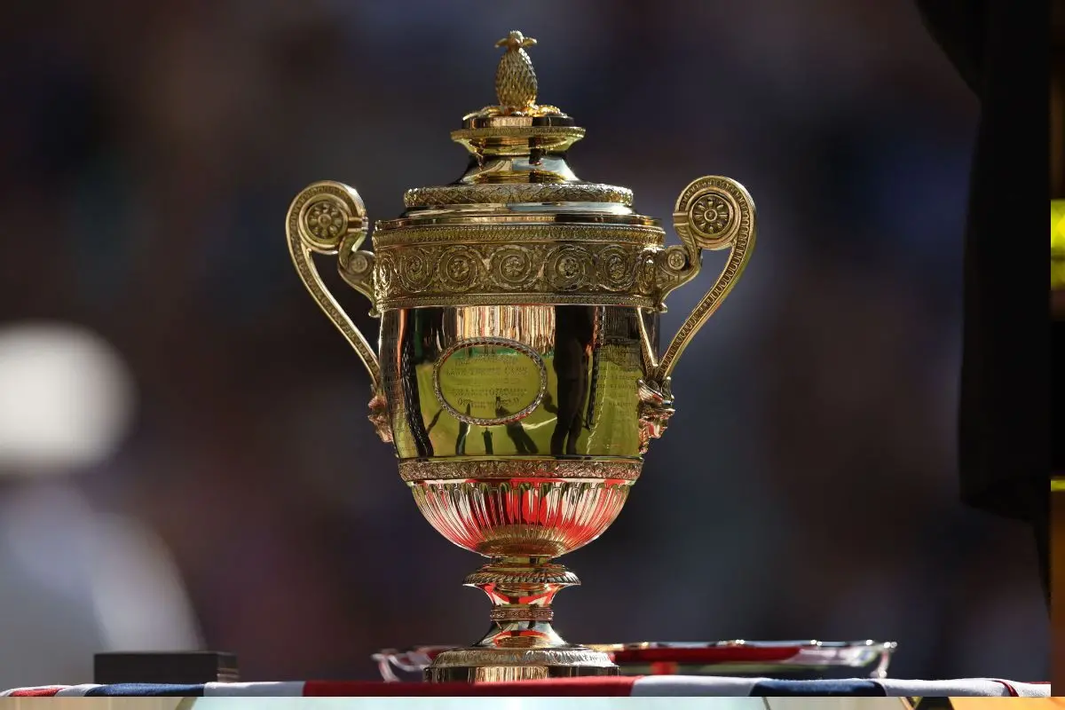 The trophy of the men's singles final tennis match at The All England Tennis Club in Wimbledon. Photo: AFP