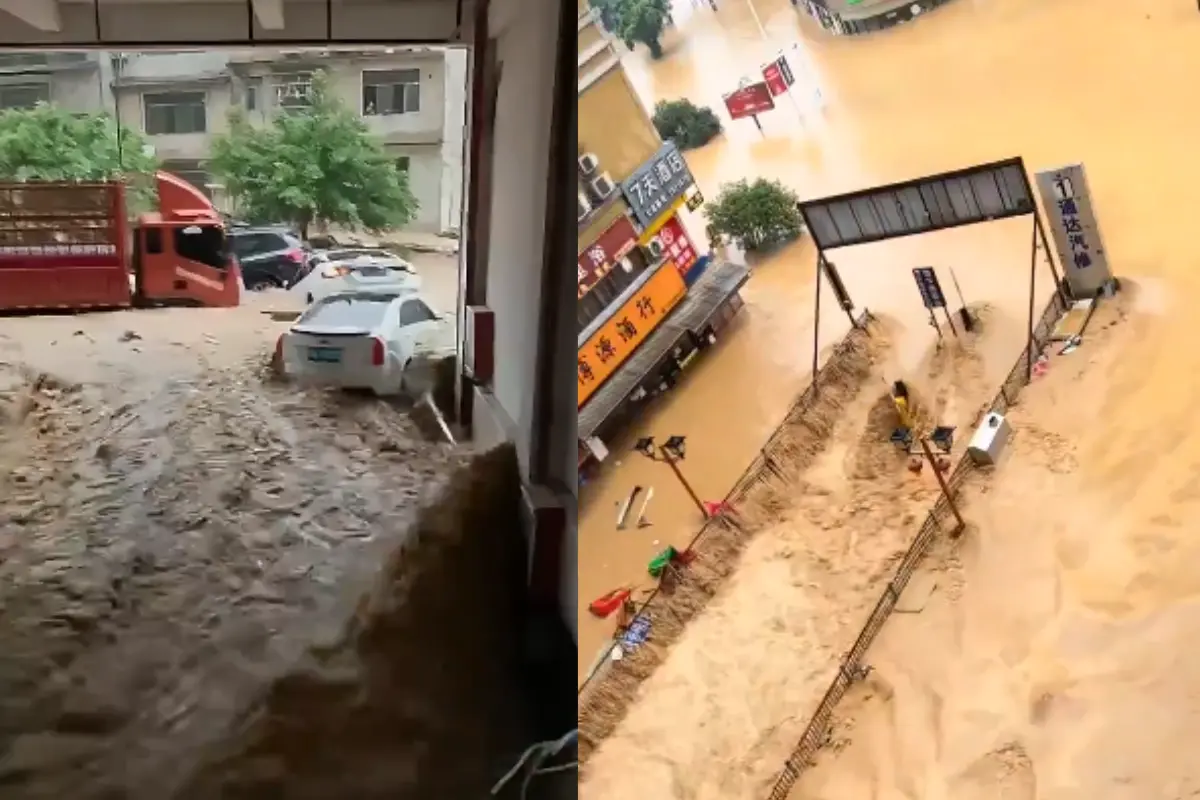 Visuals of flooding in China | Source:X