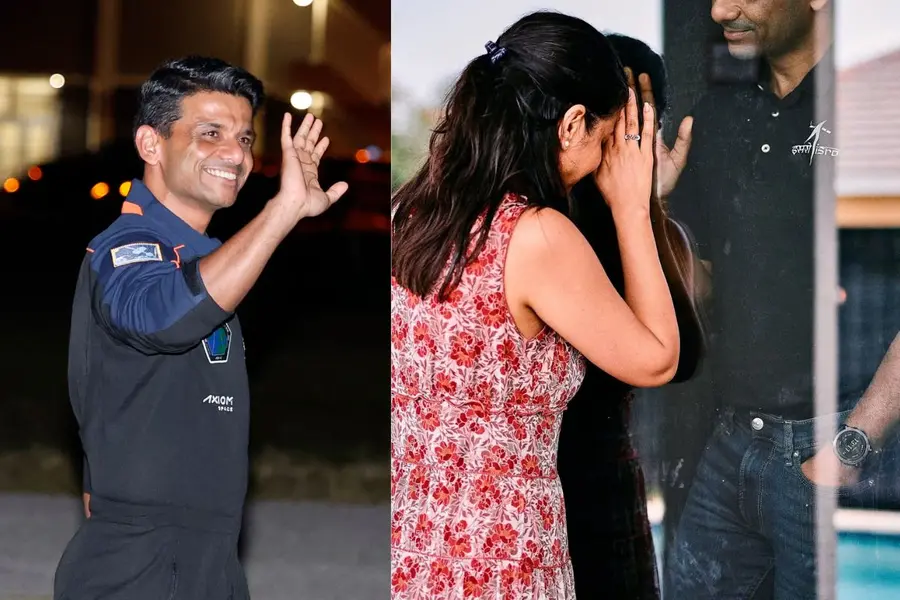 Shubhanshu Shukla with wife Kamna