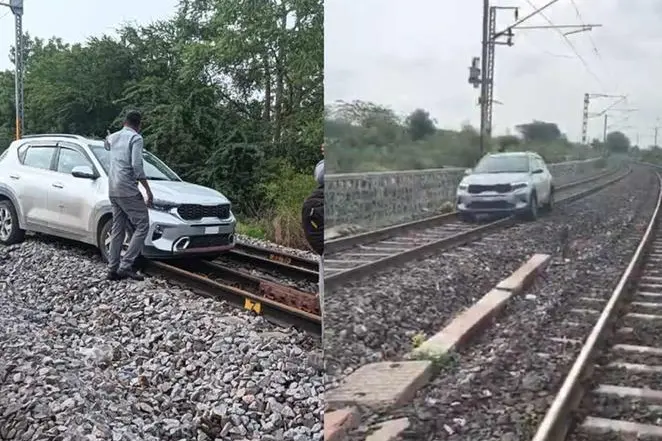 Hyderabad woman drives car on railway track; disrupts traffic and causes panic | Watch VIDEO