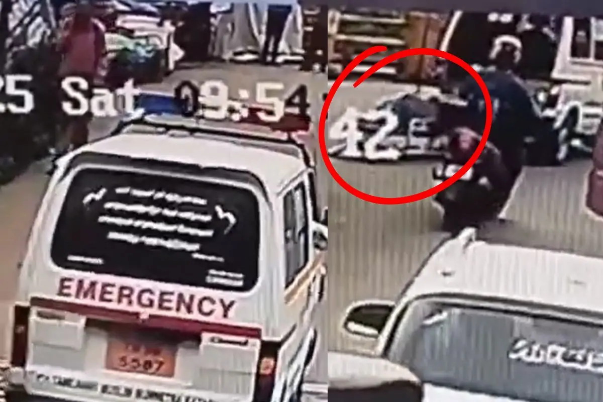 Patient falls from moving vehicle
