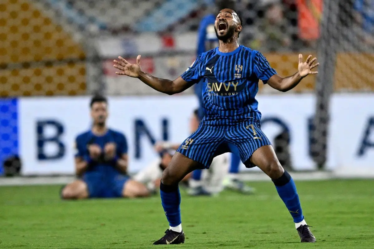 Al-Hilal's Khalid Al-Ghannam (7) celebrates after the Club World Cup round of 16 soccer match between Manchester City and Al-Hilal in Orlando. Photo: AP