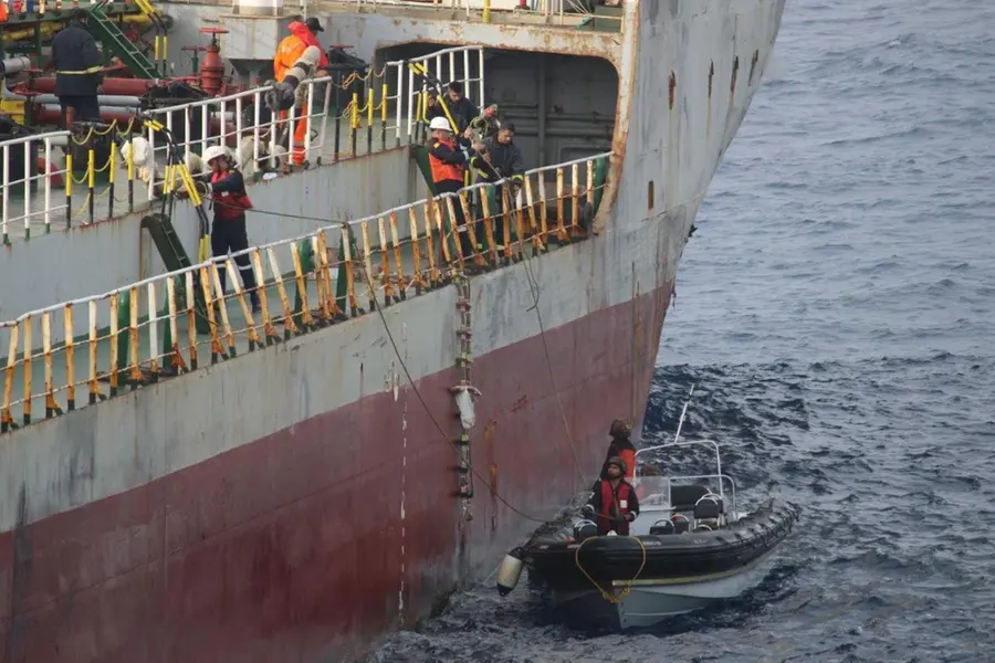 Indian Navy personnel in action during rescue operation