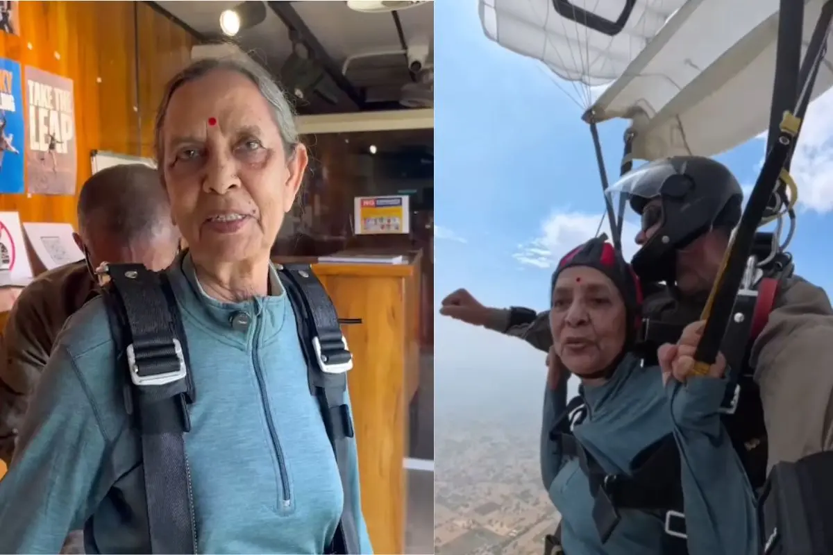 India’s ‘Iron Lady’ at 80: Dr Shraddha Chauhan becomes nation’s oldest  woman to skydive | WATCH