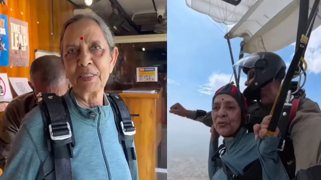 India’s ‘Iron Lady’ at 80: Dr Shraddha Chauhan becomes nation’s oldest woman to skydive | WATCH
