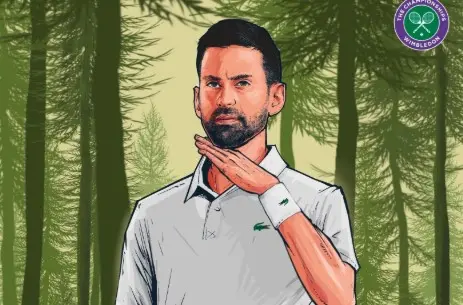 A screengrab of the Pushpa-inspired Djokovic photo shared by Wimbledon
