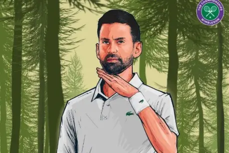 A screengrab of the Pushpa-inspired Djokovic photo shared by Wimbledon