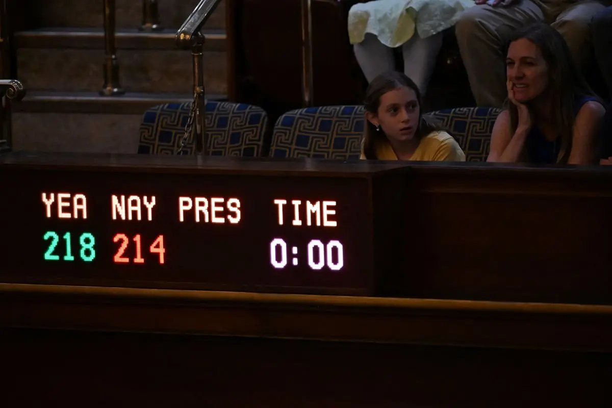 An electronic board shows the final tally of the US Congress' vote on US President Donald Trump's tax bill on the floor of the House of Representatives at the US Capitol in Washington, DC. | Photo: AFP