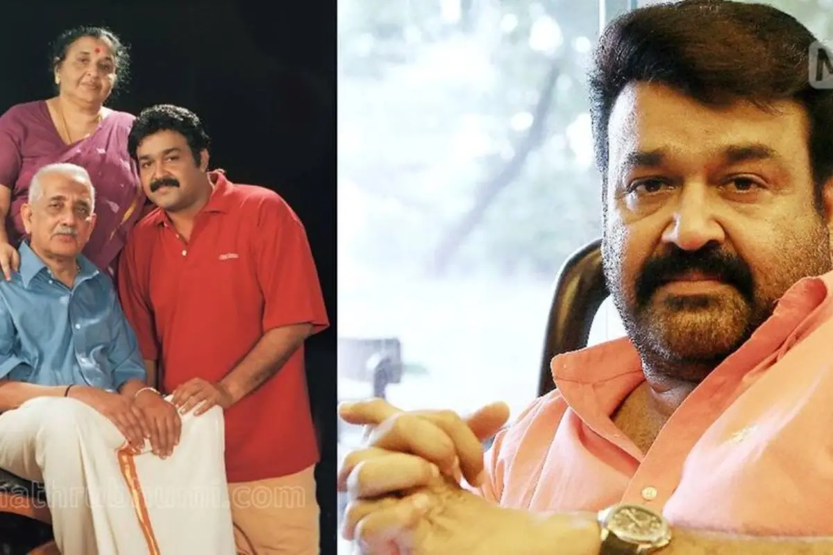 Mohanlal with his father Vishwanathan Nair and mother Santhakumari. (File Photo)