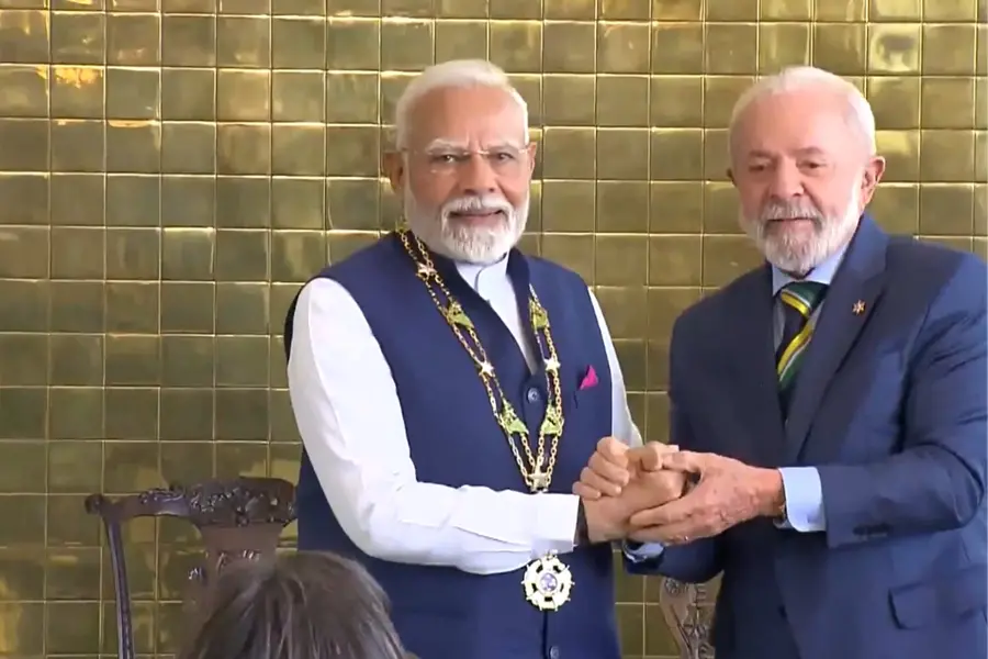 President Lula confers Brazil's highest civilian honour, the ‘Grand Collar of the National Order of the Southern Cross’, on PM Narendra Modi