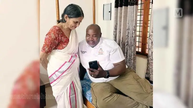 Savitri Namboothiripad with Francisco, one of her favourite students | Mathrubhumi