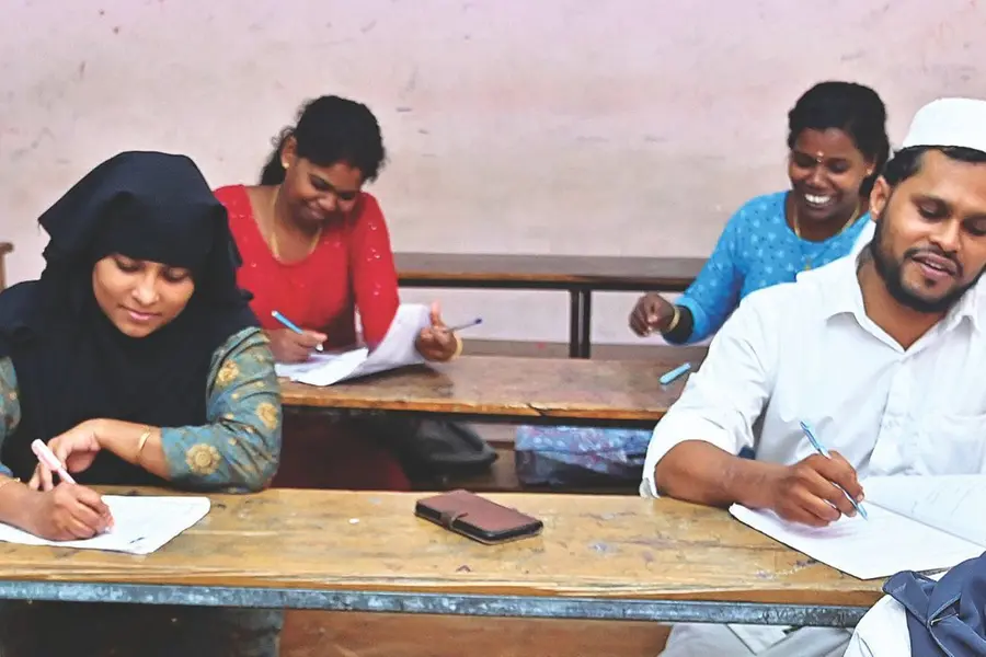 Exam writing couple
