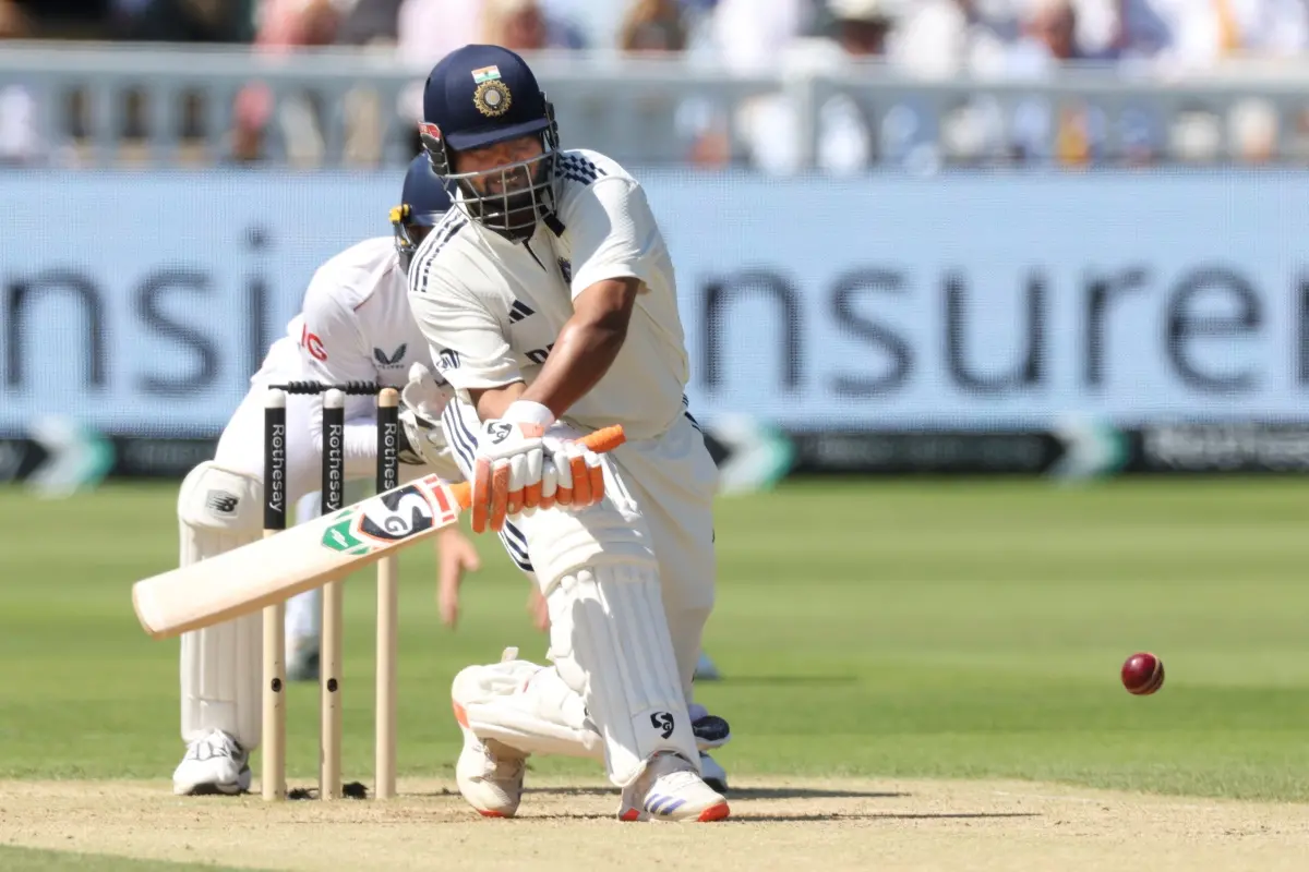 India's Rishabh Pant plays a shot during the third cricket test match between England and India at Lord's cricket ground in London. | Photo: AP