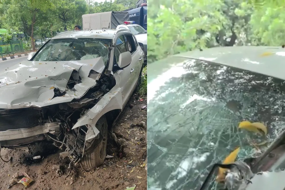 The accused's car, involved in the brutal footpath hit-and-run that left five injured