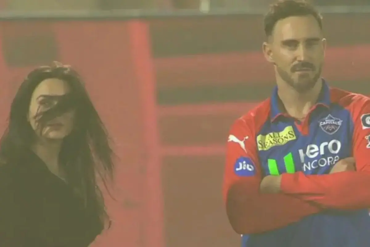 Preity Zinta and Faf Du Plessis during IPL. | Screengrab/X