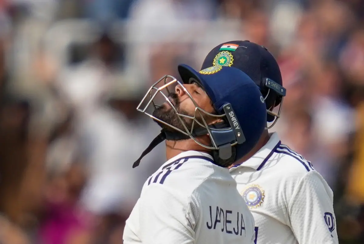 India's Ravindra Jadeja reacts during the fifth day of the third test cricket match between India and England, at the Lord's Cricket Ground in London. | Photo: PTI