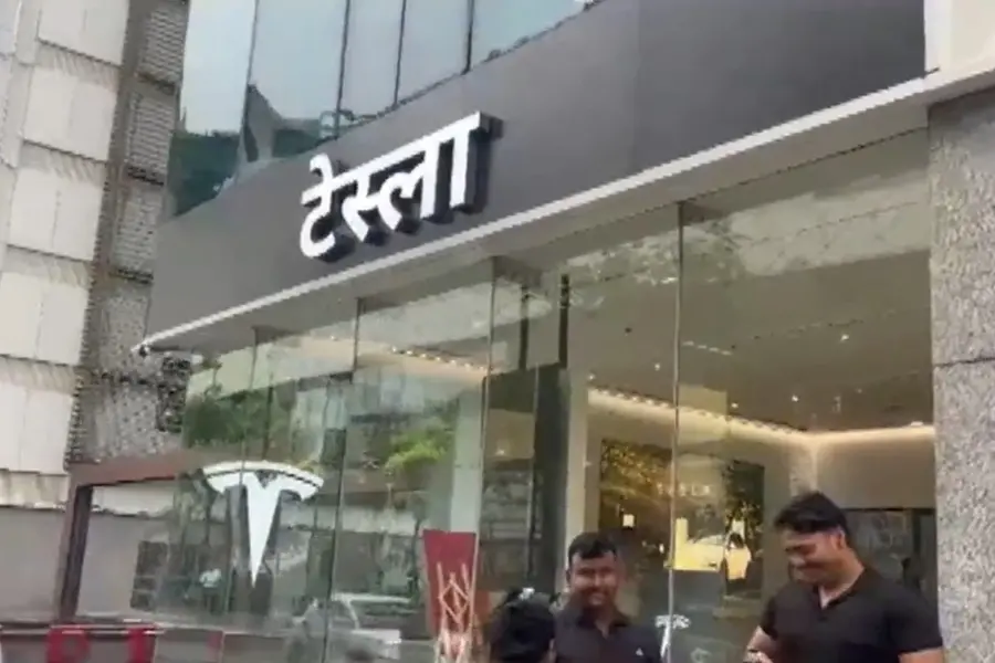 Tesla's showroom in Tesla Bandra Kurla Complex, Mumbai